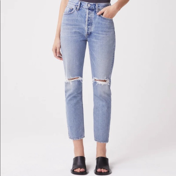 Agolde Riley High Rise Straight Crop NWOT - Picture 1 of 7